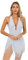 TTAO Damen Pailletten Tanz-Body Ballettbody Ärmellos Glitzer Gymnastikbody Ballett Trikot Leotard Latein Overalls Turnanzug Ballettanzug Weiß G XL
