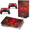 PS5 Disc Version Skin for Console and Controllers, Vinyl Sticker Play-Station 5 Skins, Wrap Decal Cover Protective Accessories for PS5 Disc Edition(Red Volcano)