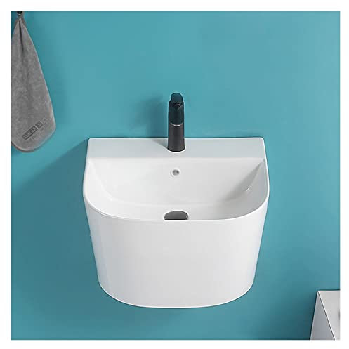 Waschschalen Waschbecken 20x17 weißes Badezimmer-Waschbecken zur Wandmontage, Keramik-Wandwaschbecken, Kunstwaschbecken for Toiletten-Waschtischunterschrank (Pop-up-Ablauf und Wasserhahn nicht im Li