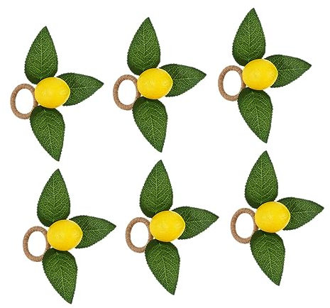 MAGICLULU STK Zitrone Serviettenringe Hochzeitstischdekoration botanisches Zitronen Pflanzendekor Serviettenzubehör Serviettenversorgung Haushalt Serviettenschnalle Gewebe schmücken