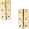 2 Pcs 3 Door Hinges Brass Folding Hinges for Gate Window Closet Drawer Boxes
