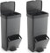 PACK de 2 Cubos de basura o reciclaje 70L, VERTICAL, en 2 Compartimentos, Papelera para residuos, 76 cm de altura, fácil gestión