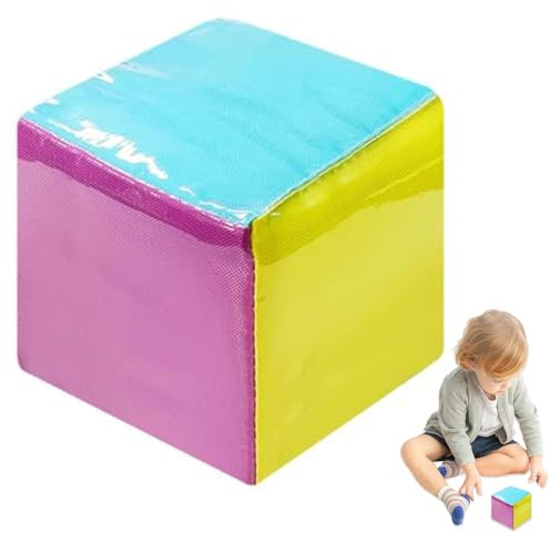 Taschenwürfel 3,9 -Zoll -Quadratweiche Schaumwürfel mit 6 -seitig transparenter Tasche, DIY -Lernwürfel, Bildungsspiel -Spielwürfel für Unterricht, große Würfel