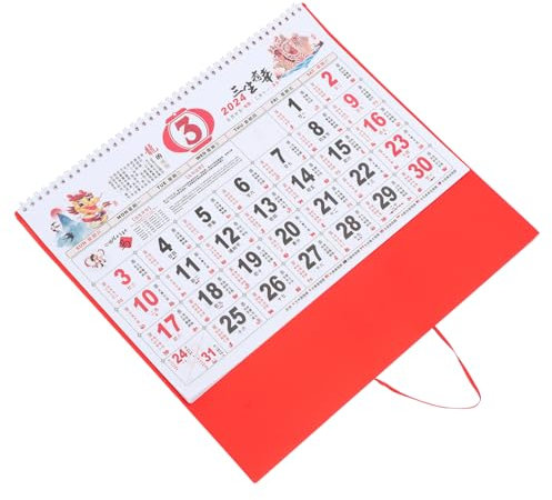 BCOATH Wandkalender Jahr Des Drachen Chinesischer Mondkalender Traditioneller Hängender Kalender Für Neujahrsdekoration Hochwertiger Wandkalender Mit Vollständigen Daten Und