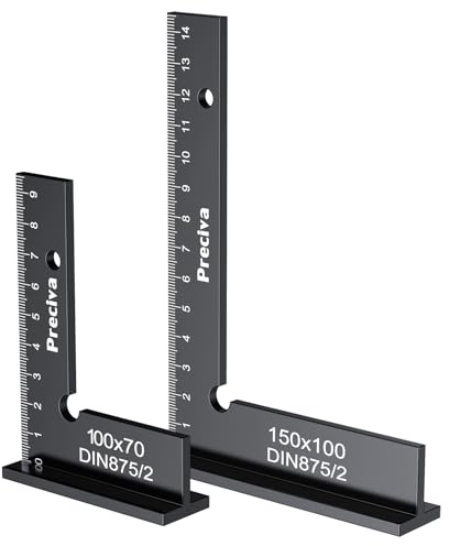 Preciva Precision Right Angle Positioning Blocks,2pcs Aluminum Set Squares,150x100mm &100x70mm Layout Tools for Machine Setup, Laboratory, Woodworking