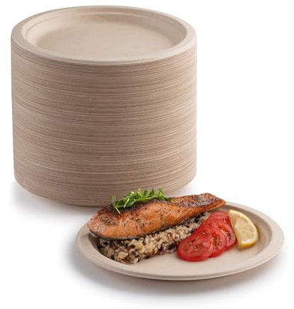 200 piatti di carta, 15,2 cm, biodegradabili e compostabili, ecologici, resistenti, riciclabili, perfetti per picnic, grigliate