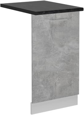 Vicco Geschirrspülblende R-Line, Geschirrspüler Fronttür, Beton, 45 cm, AP Anthrazit
