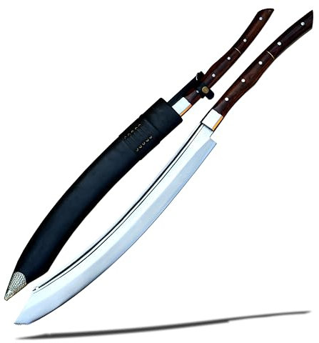 Große Machete – 50,8 cm lange Klinge, große Dschungel-Machete mit vollem Tang, handgeschmiedete 5160 Stahlklinge, gehärtet und geschärft für robuste Outdoor-, Survival- und Dschungelaufgaben –