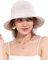 Chapeau de Soleil Femme en Paille Tressée Large Bord Reversible Plage Bob Pliable Été Voyage Protection UV UPF50+(Beige et Rose)
