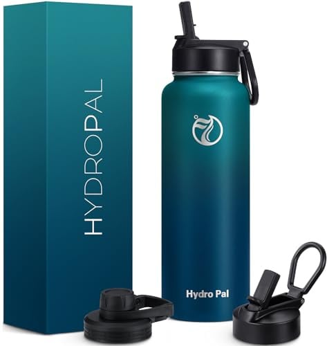 HydroPal Vacuum Insulated 500ml Stainless Steel Water Bottle with Dual Lids