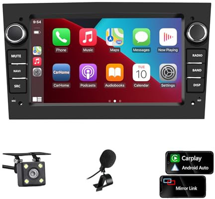Radio de Coche 2 DIN para Opel Corsa d/Astra h/Zafira b/Meriva/Vivaro Bluetooth Stereo Car con Wireless Carplay Android Auto Pantalla de 7 Pulgadas Mirror Link/FM/AHD Backup Camera/WiFi