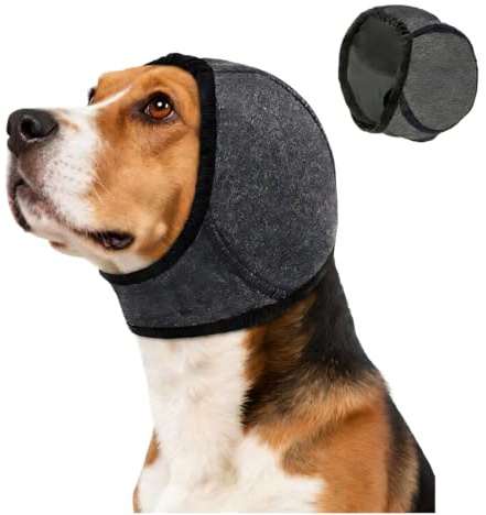 LAKPYN Cuffie Antirumore per Cani | Paraorecchie Calmante Regolabile per Tuoni & Fuochi d'Artificio | Fascia Morbida e Igienica | Ideale per Toelettatura, Bagno e Situazioni Stressanti(M)