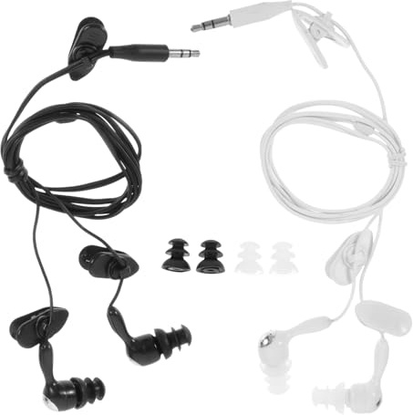 MUCKLILY Schwimmkopfhörer 2 Stück in Ear Mp3 Ohrstöpsel mit Ohrschutz für Wassersport und Duschen Wiederverwendbar Bequem für Erwachsene