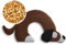 LESCHI Wärmekissen - Körnerkissen für Mikrowelle - Tier Hund Dunkelbraun - anschmiegsames Nackenkissen mit Bio Weizen - ideal als Wärmespender im Winter und bei Verspannungen an Nacken Schulter Hals