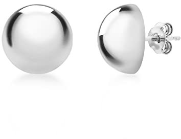 Tuscany Silver Damen Ohrstecker Sterling Silber 10mm Halb Ball