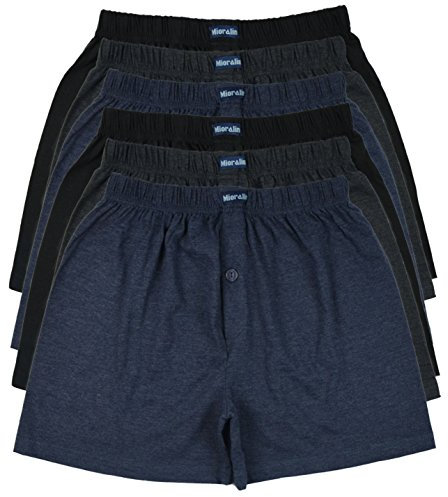 MioRalini TOPANGEBOT Boxershorts farbig weich & locker in neutralen Farben klassischen Unifarben Herren Boxershort, 6 Stück, 5XL-11