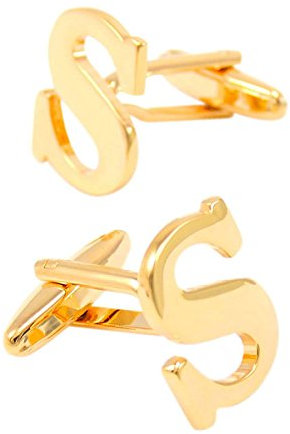 Bishiling Mode Edelstahl Manschettenknöpfe Herren Hochzeit Buchstabe S Gold Manschettenknopf