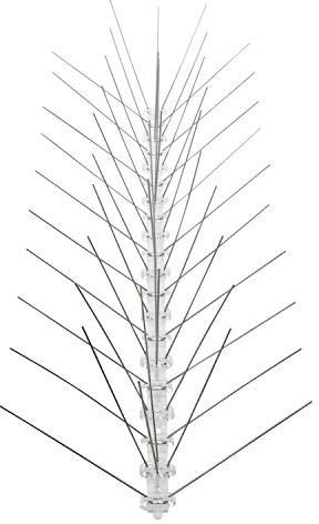 Mosali Taubenabwehr Spikes 5-reihig Edelstahl, 1 Meter (2 x 50 cm) | Kunststoffleiste, Für Balkon, Fensterbank, Dach, Zaun, Flexibel, Wetterfest, Montagefreundlich