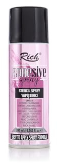 Rich Stencil Sprühkleber 200cc – Ideal für Schablonenanwendungen, verhindert das Verrutschen und Farbspritzen, schnelle Haftung, für saubere und präzise Ergebnisse