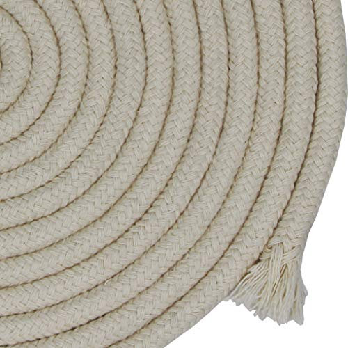 Jukway 10mm Corde en Coton Naturel, 5m/16ft Ronde Cordon en Coton avec Noyau, Corde Tressée Épaisse Polyvalente pour Coudre Emballage Groupée Artisanat DIY Décoration - Blanc Brut (5M)