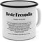 Emaille-Tasse mit Definition Beste Freundin - Tasse mit Spruch, Wörterbuchtasse, Geschenktasse, witzig, Kaffeebecher, Becher, Tasse, Becher - Farbe Weiß/Schwarz