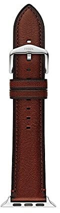 Fossil Armband kompatibel mit Apple Watch, 42/44/45 mm 22 mm Braunes Leder, S420013