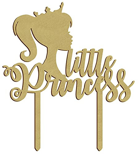 Topper Little Princess 20x20cm Geburtstag Tortendeko (Gold)