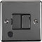 13A DP Switched Fuse Spur & Flex Outlet -BLACK NICKEL & Black Trim- 240V Mains Isolation - Decorative Kitchen/Interior Wall Face Plate – Oven/Cooker/Hob Appliance On/Off Switch