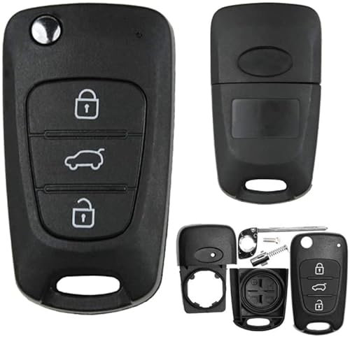 OGGIPRO Schlüsselgehäuse für Hyundai i10 i20 i30 ix35 Elantra KIA Cee'd Picanto Rio
