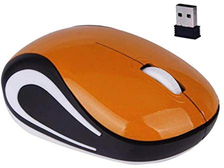 Mouse senza fili Mini portatile PC Notebook 800/1200DPI USB 3 tasti ottico 2.4G Mouse wireless ABS colorato sottile Cordless Mouse per PC-Arancione
