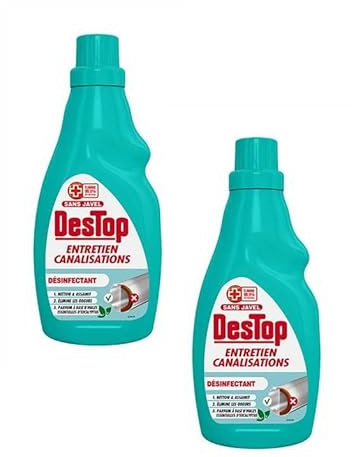 DESTOP Lot de 2 x 750ml Gel Entretien Canalisation Désinfectant