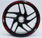 DualColorStampe Confezione Adesivi Set Completo di Cerchi Strisce per Moto per 2 Ruote da 17'' pollici strips Design Sportivo COD.D0062 (Rosso)