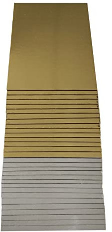 KITCHENDREAM Cake Board Set, Kuchenplatte, Eckig, Gold und Silber, 3 mm dicke Pappe, zum Servieren und Transportieren von Kuchen und Torten, auch für Party-Buffets, 15 Stk. 25x35cm