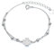 Belons Bracelet trèfle à quatre feuilles en argent sterling 925 avec zircone cubique et trèfle à quatre feuilles - Bracelet de cheville pour fille, Zircone cubique Argent sterling, Oxyde de zirconium
