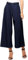 Beyove Damen Culotte 7/8 Weite Hose Sommerhose Schlaghose Elegante Business Hosen Gestreifte Anzughosen Palazzo Hose Sommerhose mit Gürtel Dunkelblau L