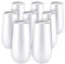 Dasing 8 Packs Insulated Champagne Tumblers Stemless Wine Tumbler, 6 Double-Insulated Toasting Glasses with Reusable Champagne Wine Glass for Family Christmas Birthday, White