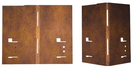 HN Kernstützen Metallwaren Cortenstahl Ecke für Rasenkante 8 x 8 x 18,5 cm 2er und 4er Set Beeteinfassung Wegbegrenzung, Farbe :Corten/Rost, Set:2er Set