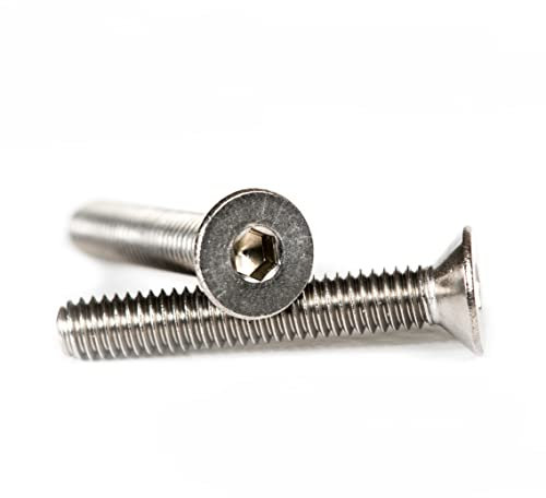 M3 (3 mm x 6 mm) Innensechskant-Senkkopfschrauben, flacher Kopf, Edelstahl, A2 (20 Stück)