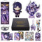 MOTAO Genshin Impact Box Xiao Hu Tao Qiqi Merch Set - Puppe, Poster, Kissenbezug, Standfigur, Armband, Abzeichen, Schlüsselanhänger, Kartenhülle, 30 Lomo Karten, 50 Aufkleber (Raiden Shogun)