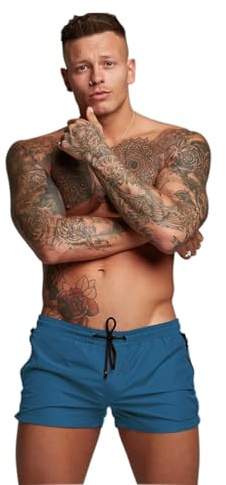 Redqenting Men’s Swim Trunks Quick Dry Swim Shorts Board Shorts with Triangle Mesh Lining RoyalBlue