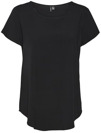 VERO MODA Damen VMBELLA SS WVN GA NOOS Top, Black, Large