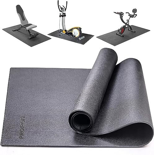 PROIRON Bodenschutzmatte Fitnessgerät, Bodenschutzmatte Fitness 8mm Dicke, Laufband Matte Schutzmatten, Matten Fitnessraum Bodenmatte Unterlegmatte für Crosstrainer - auch als Yoga Matte