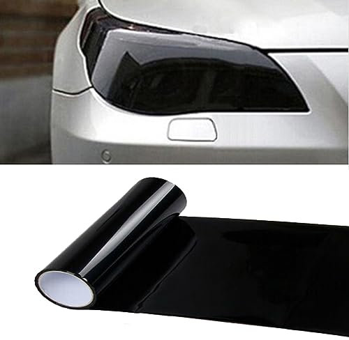 Auto Licht Tönungsfolie Auto Licht Film Aufkleber Scheinwerfer Nebelscheinwerfer getönte Farbfolien Aufkleber Auto Rauchfolie Aufkleber Abdeckung(Dunkelschwarz,30x200CM)
