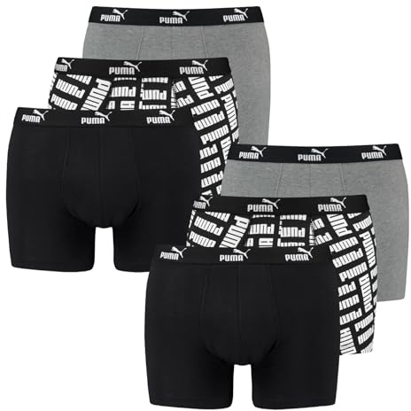 PUMA Herren Unterhosen Shorts Promo Boxer 6er Pack, Farbe:Mehrfarbig, Größe:S, Artikel:-002 Black Grey Combo