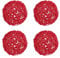 sourcing map 4 Pcs Wicker Rattan Balls 3.9 Inch Rattan Decorative Balls for Centerpiece Bowls Vase Fillers Craft Home Decor Red
