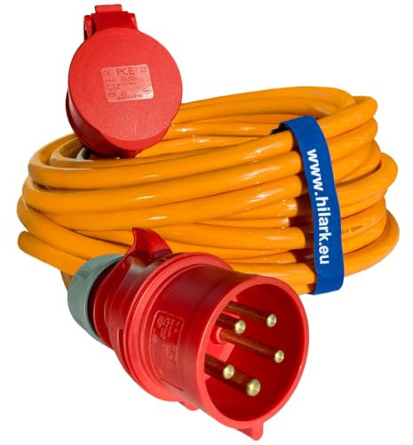 CEE IP44 Verlängerungskabel aus Polyurethan H07BQ-F 5g4 mm² 32 A orange 35 m