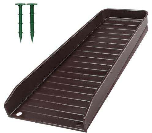 Recitem Regenrinnen-Fallrohr-Spritzblöcke,DachrinnenFallauslauf Verlängerungen RegenrinnenFallauslauf,Fallauslauf Umsteller Abflussrinne Spritzschutz für Zementboden Rasen Boden (1 Braun)