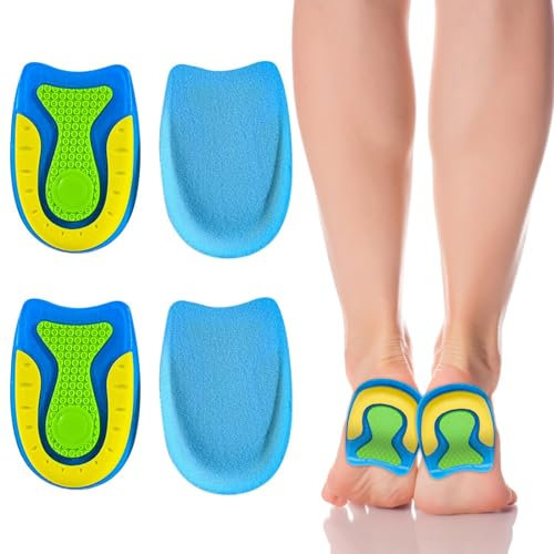 ZYKORT 2 Paia Solette Per Tallone, Taglia L Cuscinetti in Gel in Silicone, Solette per Tallone Scarpe per Uomo, Tendine D'Achille Plantari per Tallonite per Plantar Fasciite e Dolori di Achille