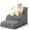 COZY KISS Escalera para Perros Pequeños, Escaleras para Mascotas de Espuma para Cama y sofá, Rampa para Gatos con Funda Lavable y Fondo Antideslizante, Ligera, 40x57x40cm, 3 Peldaños, Gris Claro