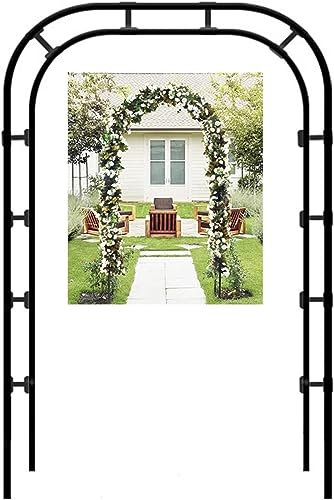Metal Garden Arch Heavy Duty Arbor Trellis Wide 120cm 140cm 160cm 180cm 200cm 240cm 280cm 350cm Wedding Rose Arch Decoration Balloon Support Rack,W140*H230cm